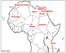 The distribution of Arabic in Africa